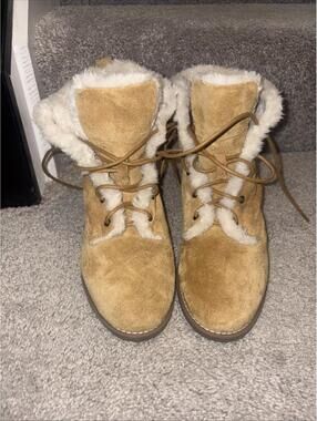 Array Womens Canyon Suede Faux Fur Lined Ankle Boots Size 9